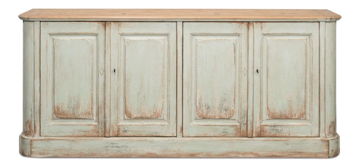 Sarreid Antique Whitewash Sideboard  4 Door