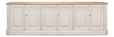 Sarreid Antique Whitewash Sideboard  6 Door