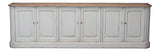 Sarreid Antique Whitewash Sideboard  6 Door