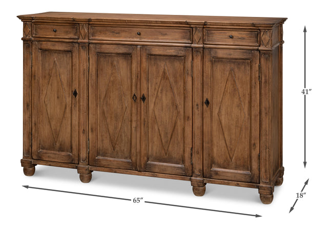 Sarreid Diamond Wall Sideboard  Brown