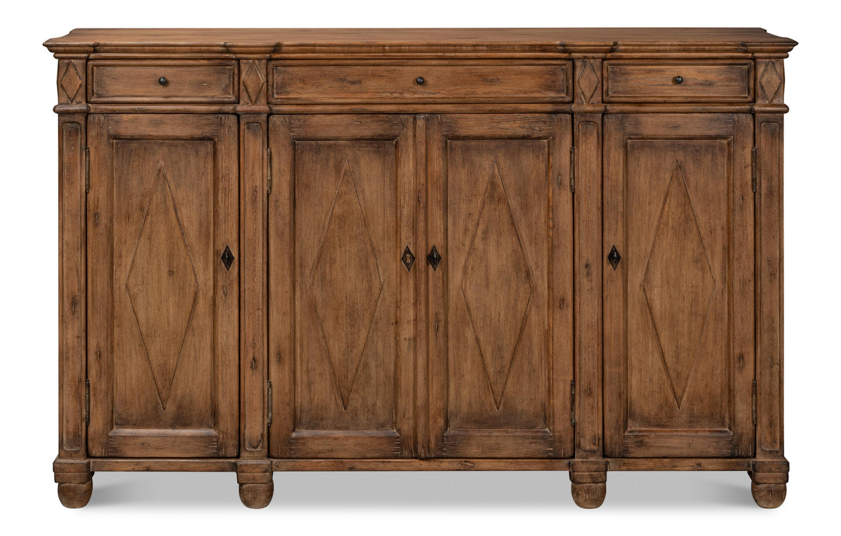 Sarreid Diamond Wall Sideboard  Brown