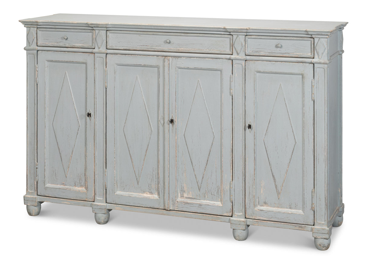 Sarreid Diamond Wall Sideboard  Blue/Grey