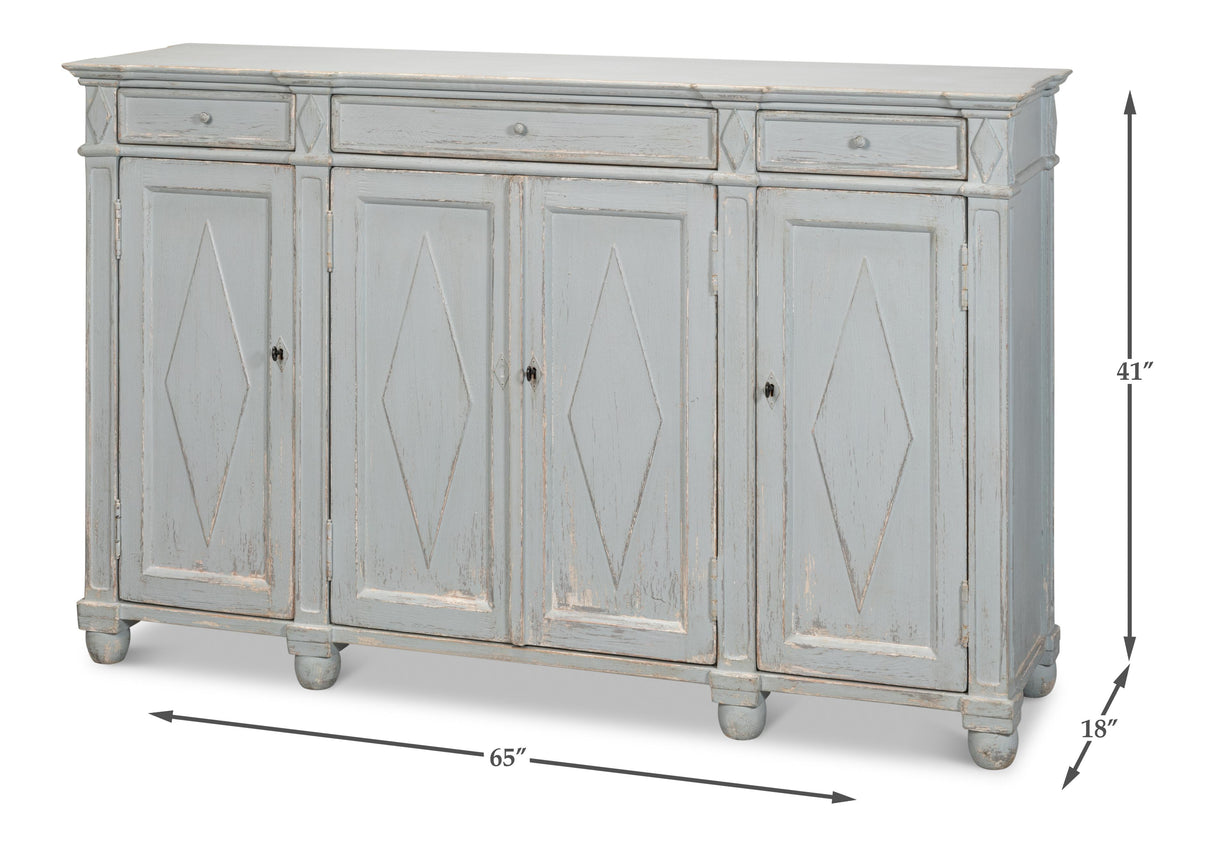 Sarreid Diamond Wall Sideboard  Blue/Grey