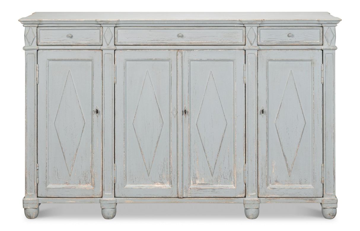 Sarreid Diamond Wall Sideboard  Blue/Grey