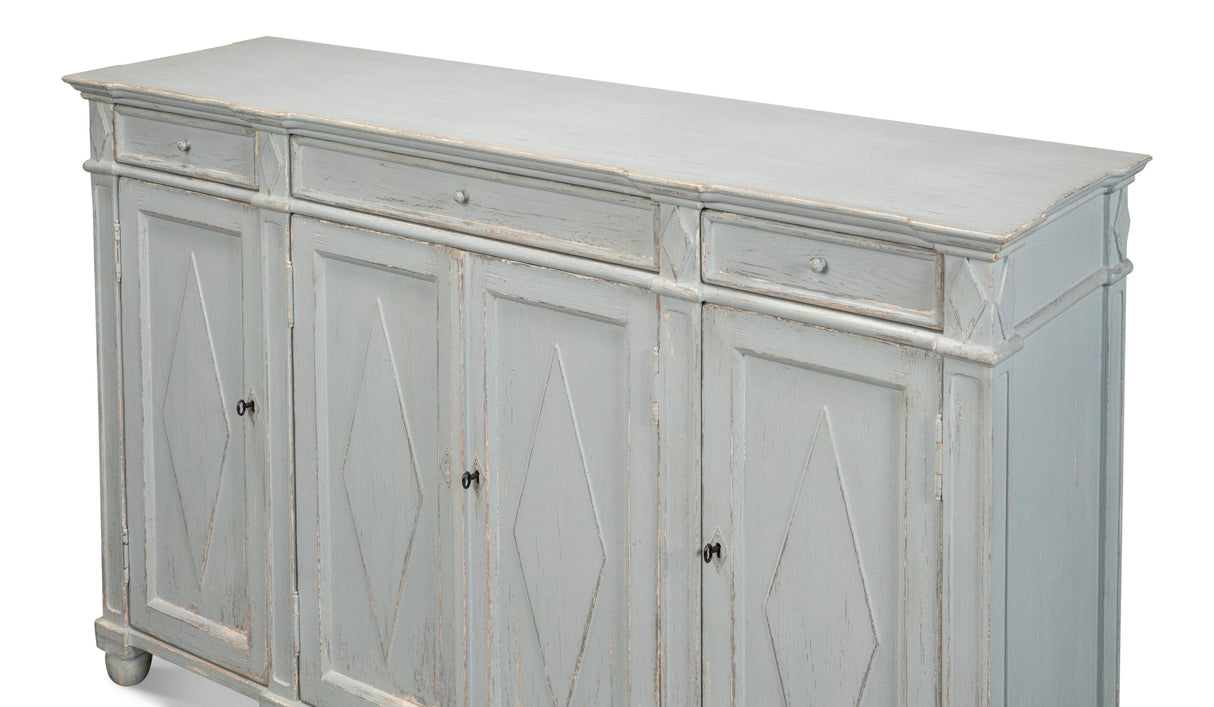 Sarreid Diamond Wall Sideboard  Blue/Grey