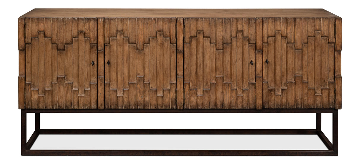 Sarreid Aztec Sideboard On Stand  Brown