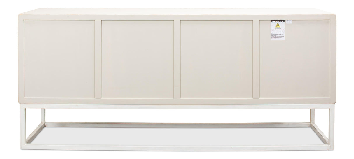 Sarreid Aztec Sideboard On Stand  Whitewash