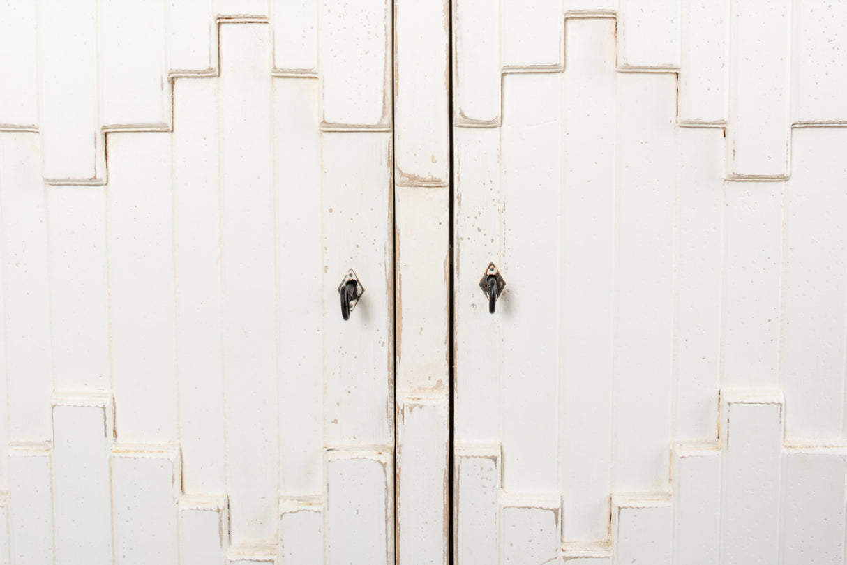 Sarreid Aztec Sideboard On Stand  Whitewash