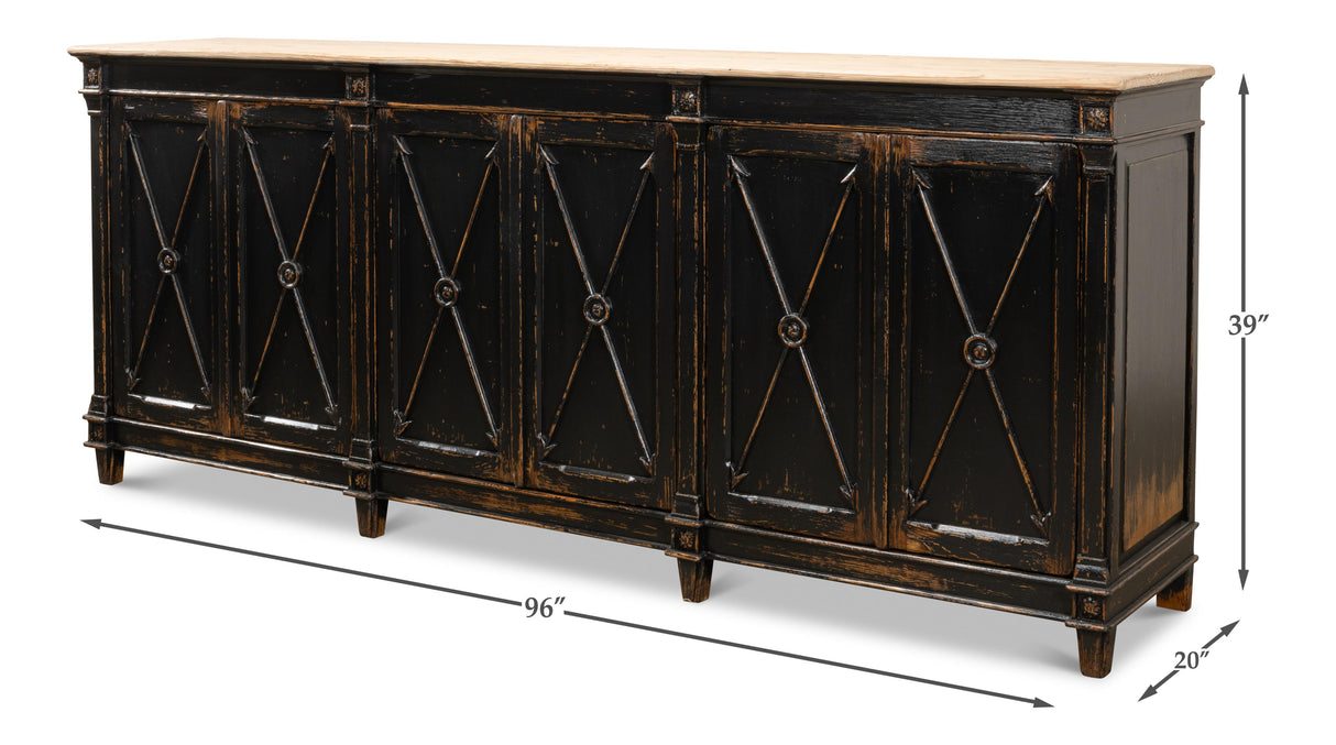 Sarreid Marksman Sideboard  Antique Ebony