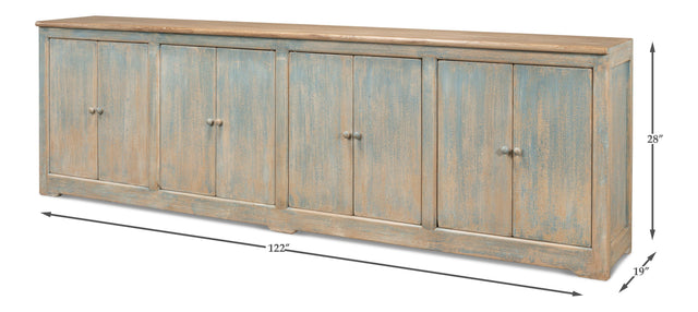 Sarreid Eight Is Enough Sideboard  Antique Blue