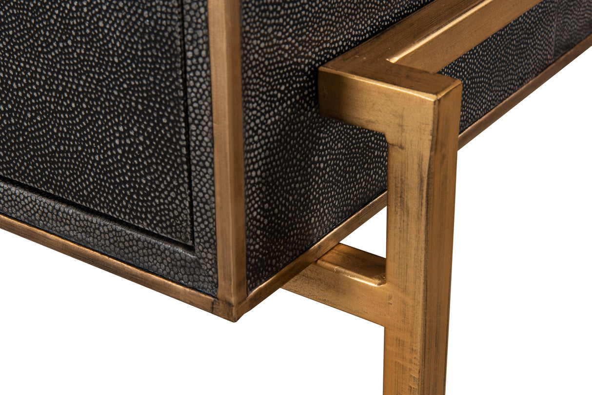 Sarreid Grey Leather Shagreen Desk