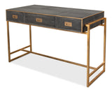 Sarreid Grey Leather Shagreen Desk