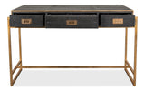 Sarreid Grey Leather Shagreen Desk