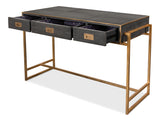 Sarreid Grey Leather Shagreen Desk