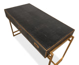 Sarreid Grey Leather Shagreen Desk