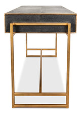 Sarreid Grey Leather Shagreen Desk