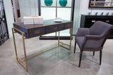 Sarreid Grey Leather Shagreen Desk
