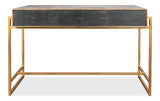 Sarreid Grey Leather Shagreen Desk