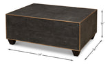 Sarreid Grey Leather Shagreen Cocktail Table