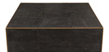 Sarreid Grey Leather Shagreen Cocktail Table