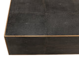Sarreid Grey Leather Shagreen Cocktail Table