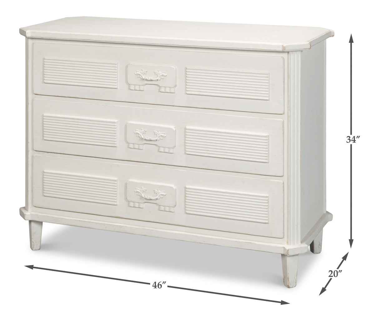 Sarreid Altus Commode  Antique White