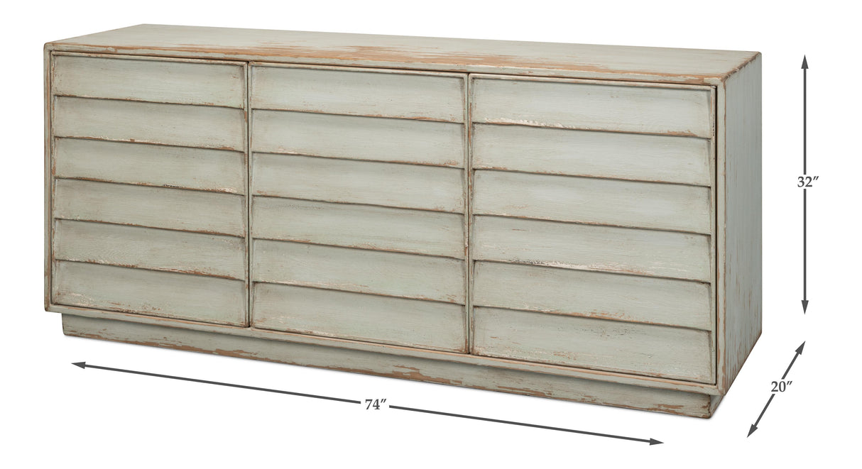 Sarreid Louvered Sideboard  Whitewash