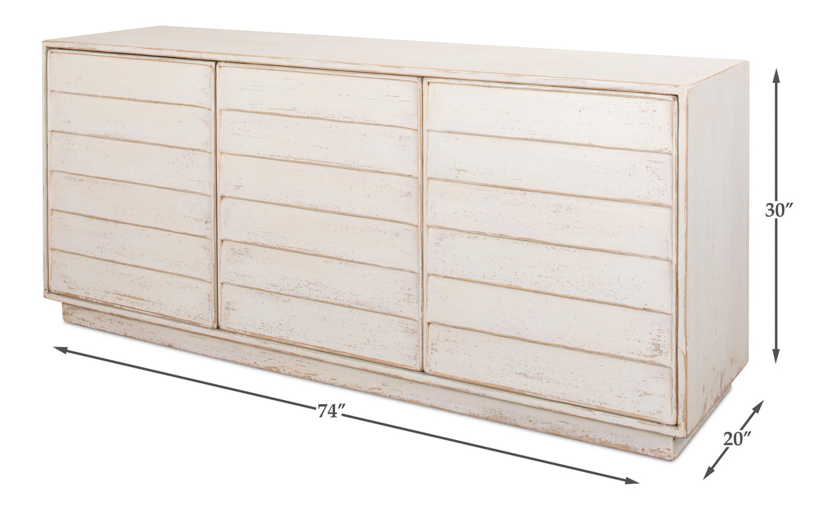 Sarreid Louvered Sideboard  Whitewash