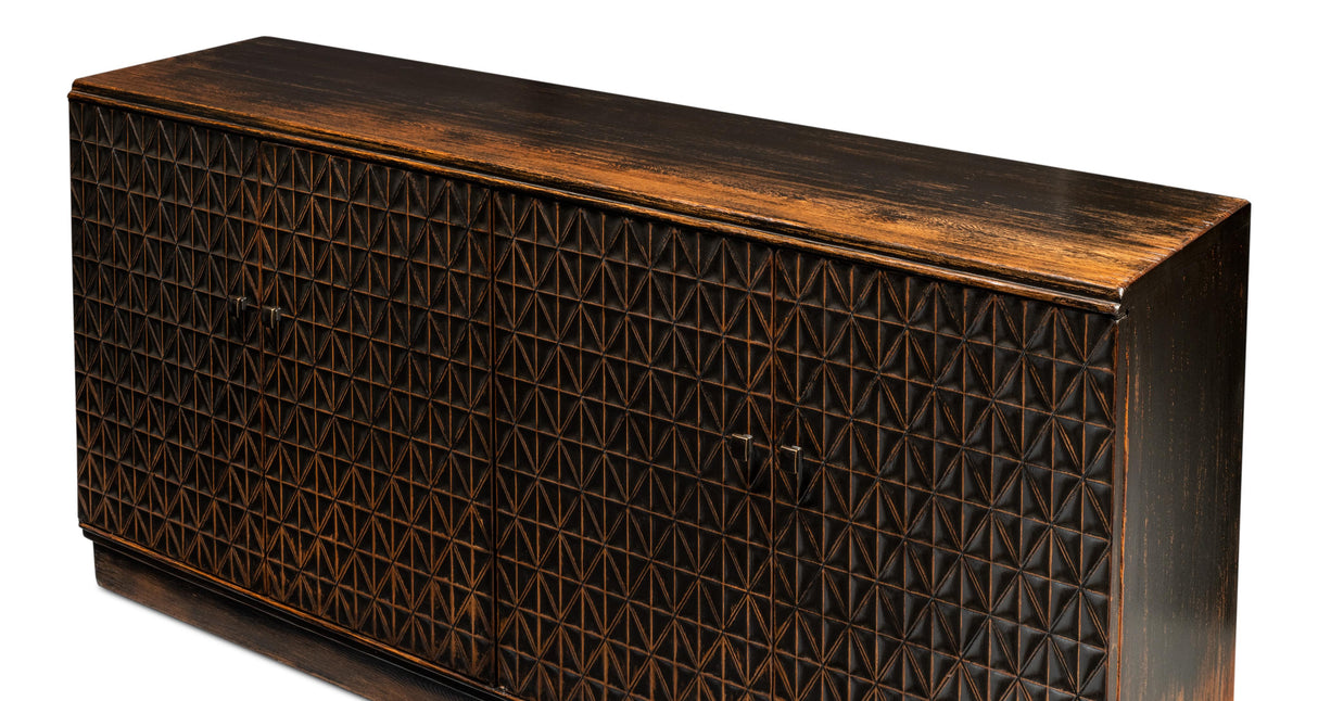 Sarreid Scrubboard Front Sideboard  Ebony