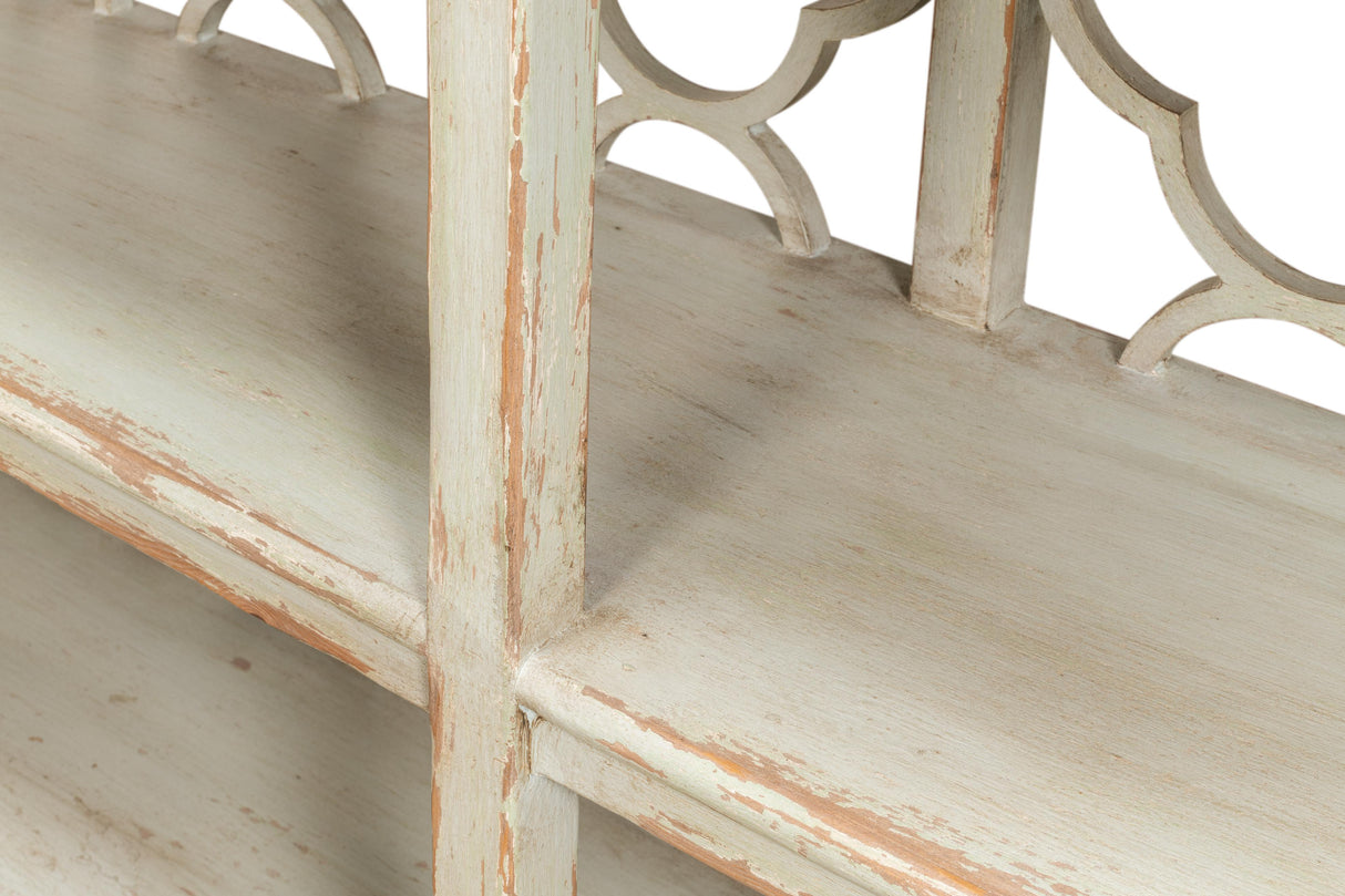 Sarreid Quatrefoil Bookshelf Console Table