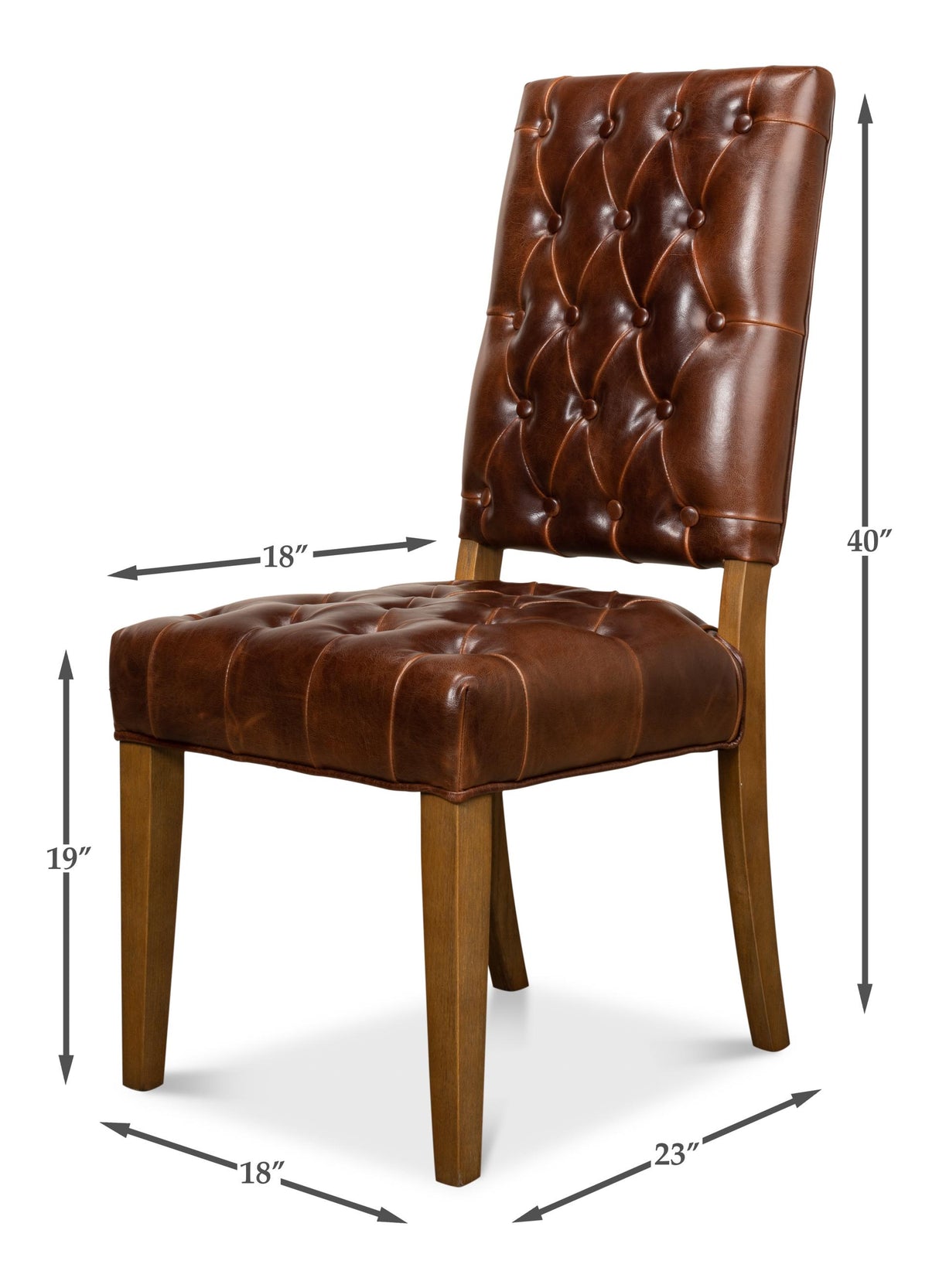 Sarreid Brady Leather Side Chair