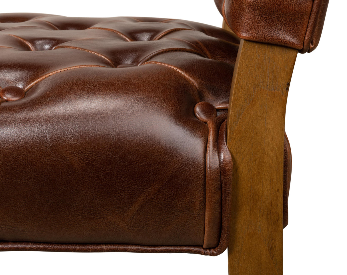 Sarreid Brady Leather Side Chair