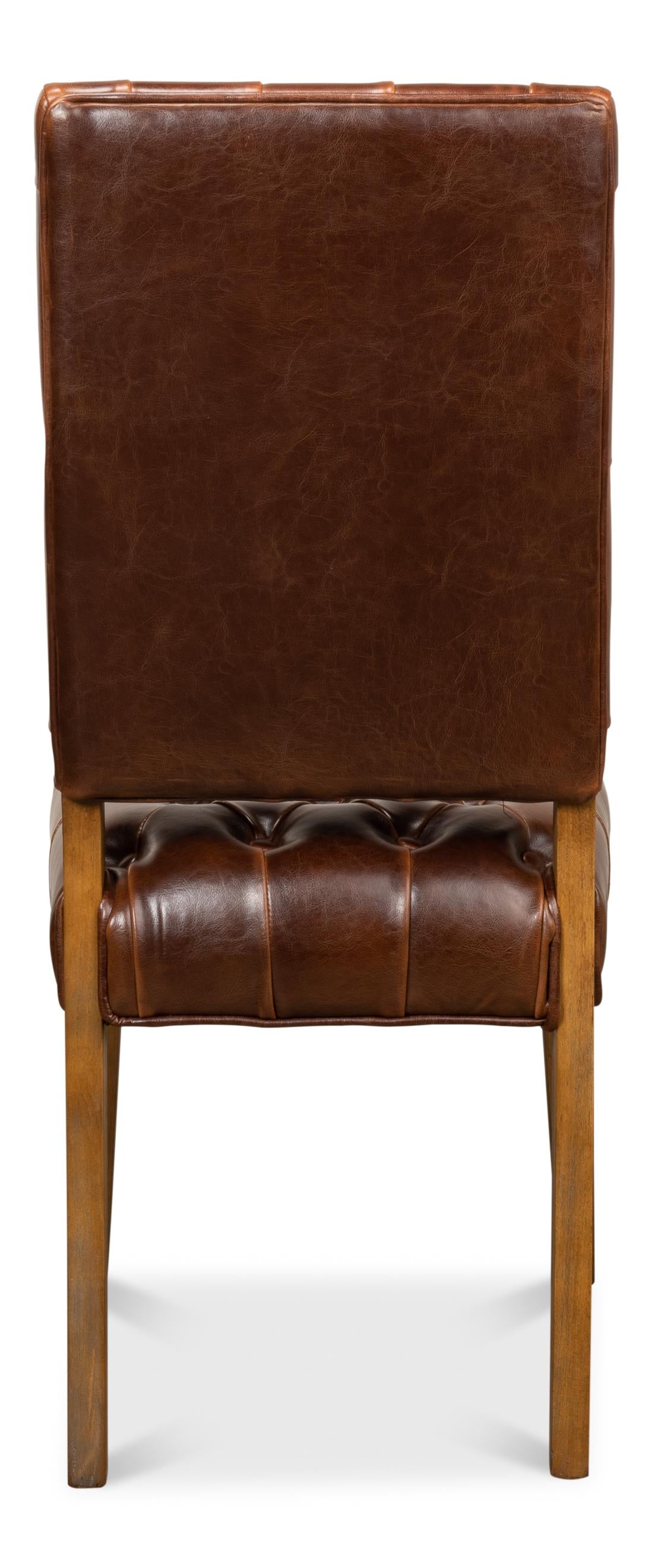 Sarreid Brady Leather Side Chair