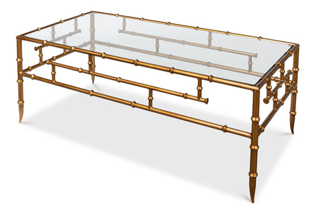 Sarreid Faux Bamboo Metal Coffee Table 48