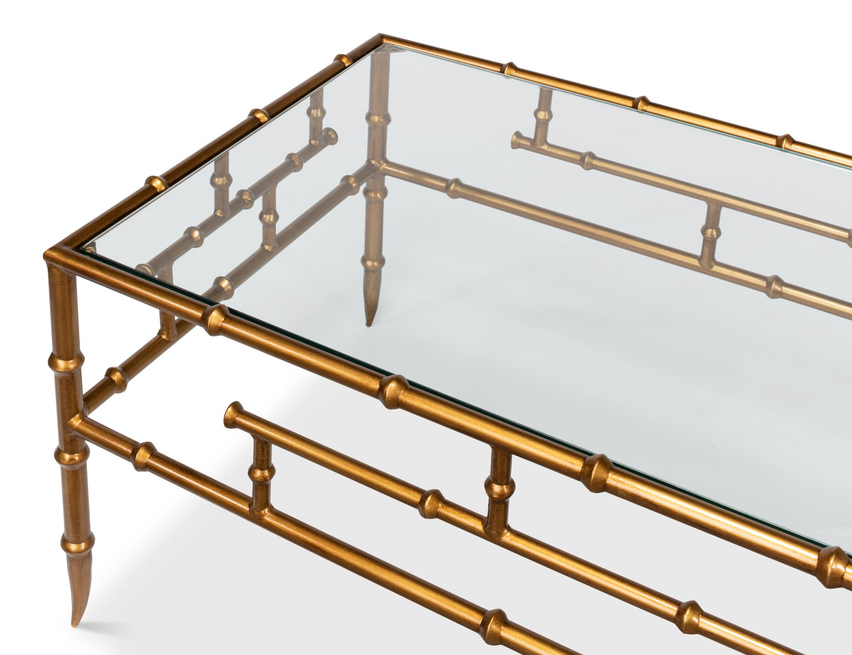 Sarreid Faux Bamboo Metal Coffee Table 48