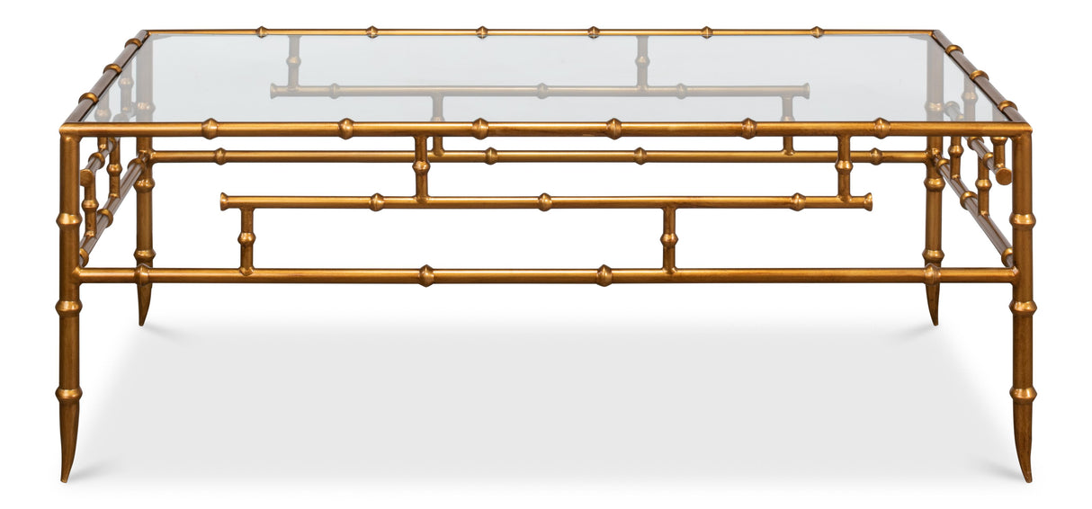 Sarreid Faux Bamboo Metal Coffee Table 48