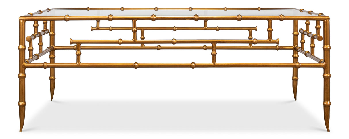 Sarreid Faux Bamboo Metal Coffee Table 48