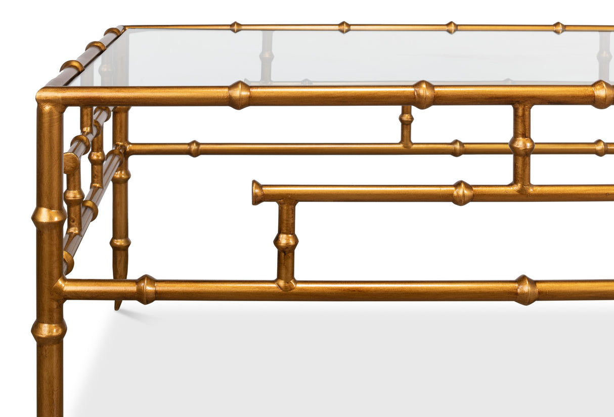 Sarreid Faux Bamboo Metal Coffee Table 48