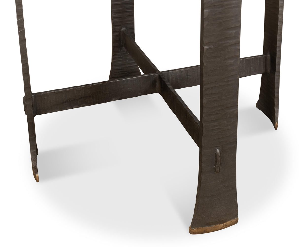 Sarreid Forged Slats Side Table/Moleskin