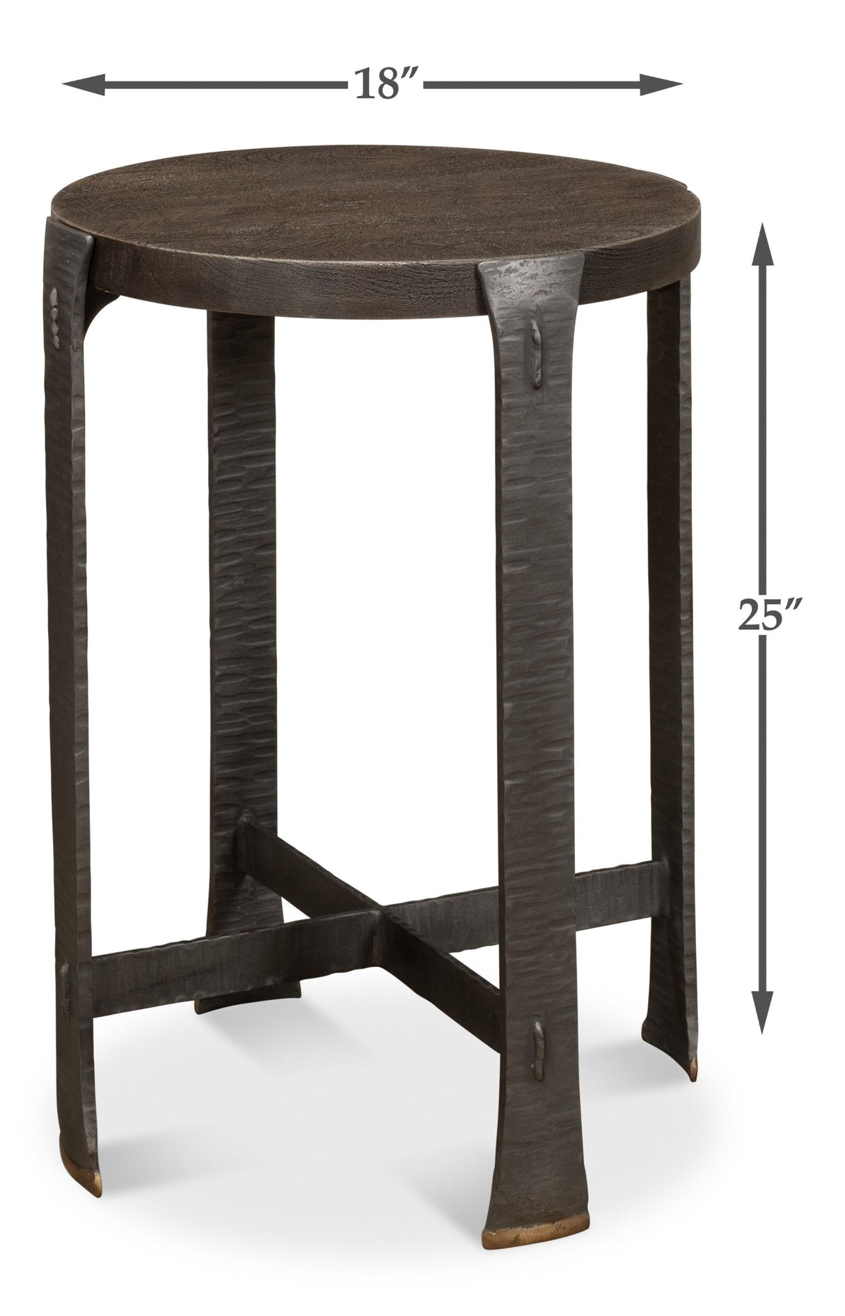 Sarreid Forged Slats Side Table/Moleskin