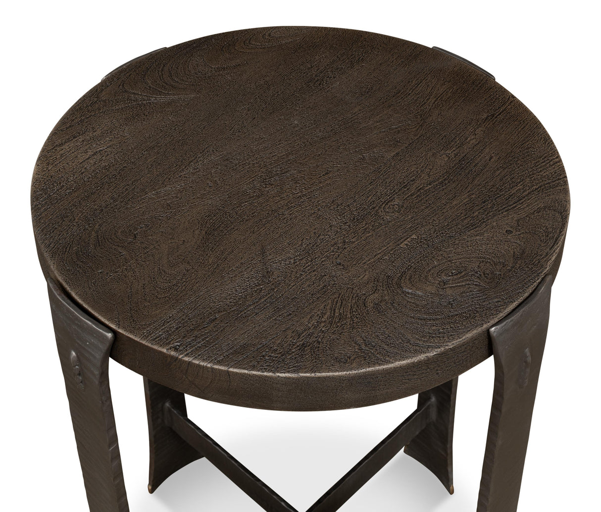 Sarreid Forged Slats Side Table/Moleskin