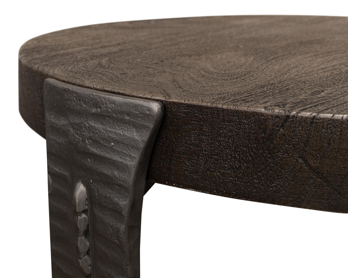 Sarreid Forged Slats Side Table/Moleskin