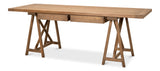 Sarreid Sawhorse Desk  Natural Polished Old Pine