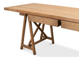 Sarreid Sawhorse Desk  Natural Polished Old Pine