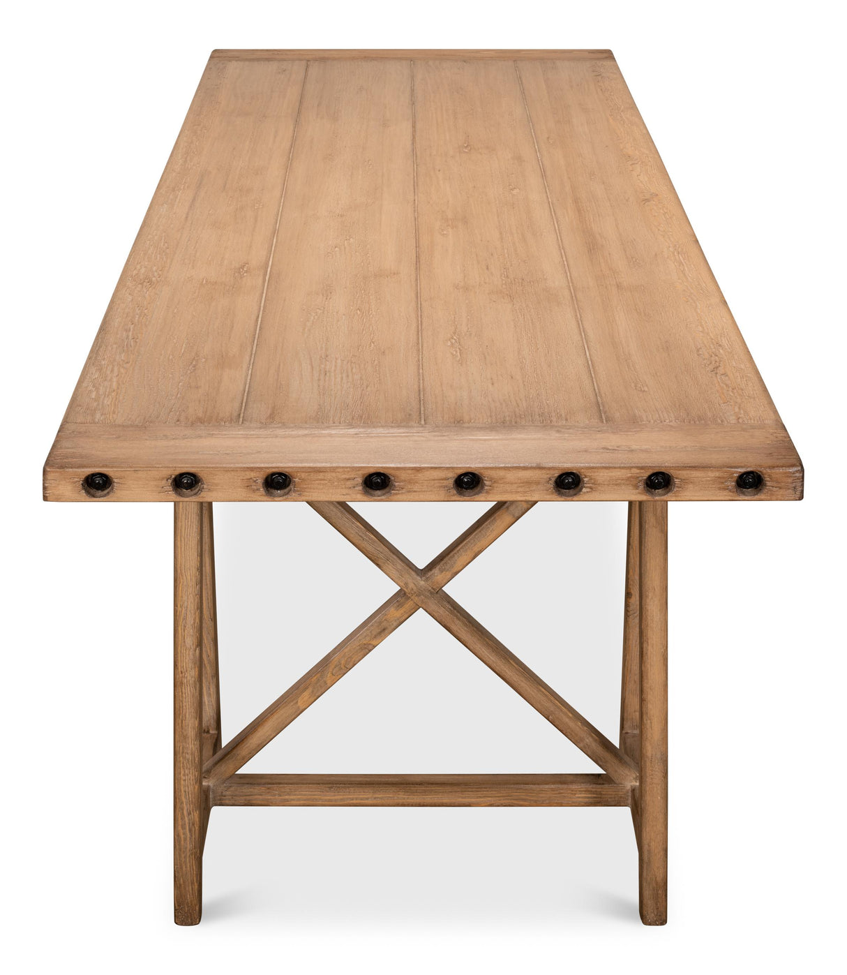 Sarreid Sawhorse Desk  Natural Polished Old Pine
