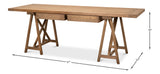 Sarreid Sawhorse Desk  Natural Polished Old Pine