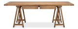 Sarreid Sawhorse Desk  Natural Polished Old Pine