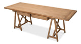 Sarreid Sawhorse Desk  Natural Polished Old Pine