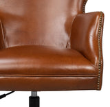 Sarreid Andrew Jackson Desk Chair Havana Leather