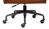 Sarreid Andrew Jackson Desk Chair Havana Leather